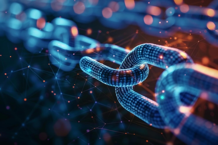 Illustration of smart contract automation on a blockchain